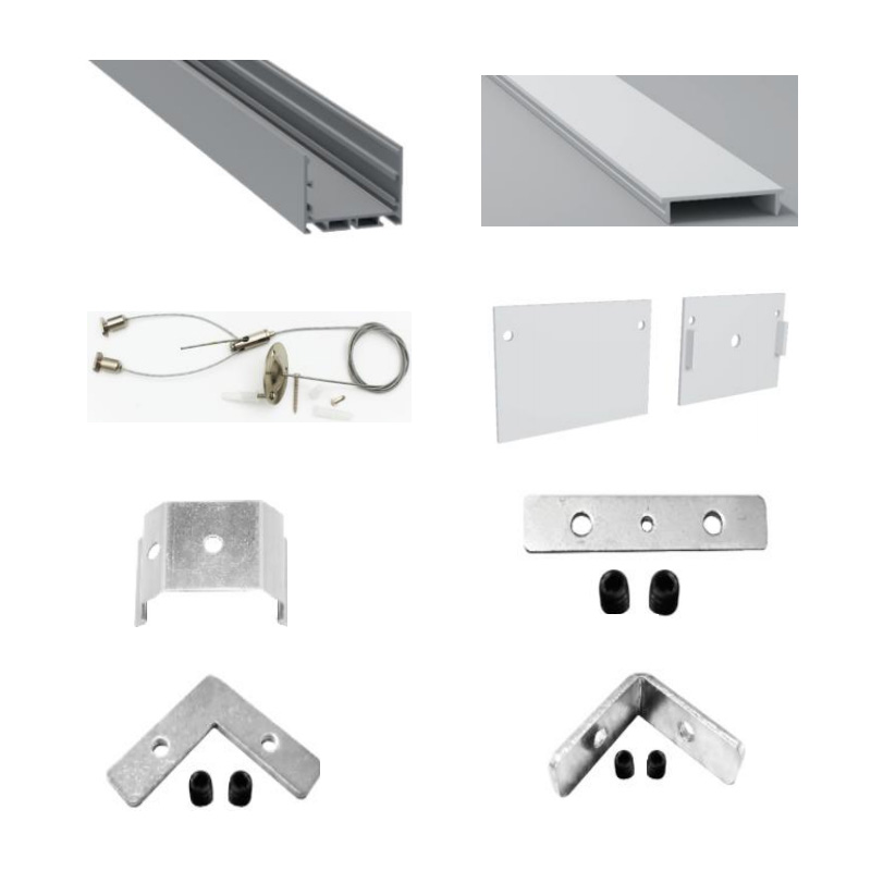 Suspended Black LED Extruded Aluminum Channel For 39mm LED Strip Lighting Suspended Black LED Extruded Aluminum Channel For 39mm LED Strip Lighting